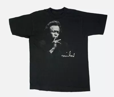 Vintage Miles Davis Signed Men T-shirt Black Short Sleeve Shirt Cool New • $16.99