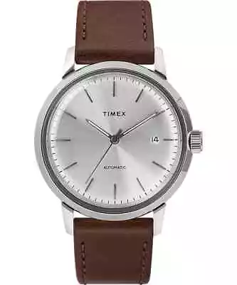 Mens Automatic Wristwatch TIMEX MARLIN TW2T22700 Leather Brown • $465.64