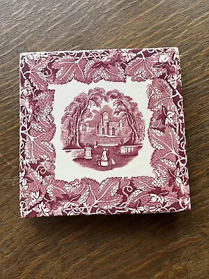 Antique Mason's Ironstone China Trivet Vista Red 6” Bun Feet England • $45