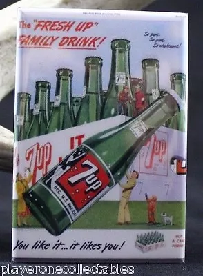 7Up Vintage Advertising 2  X 3  Fridge / Locker Magnet. Classic Soda Pop Ad • $6.39