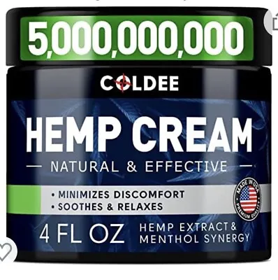 $45.99 • Buy Hemp Cream 5,000,000,000 Mg Joint Muscle Arthritis Inflammation Back Pain NonGMO