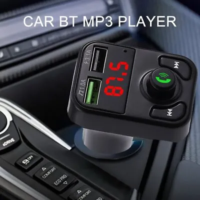 UK Car Wireless Bluetooth FM Transmitter MP3 Player USB Car Charger Adapter • £5.29