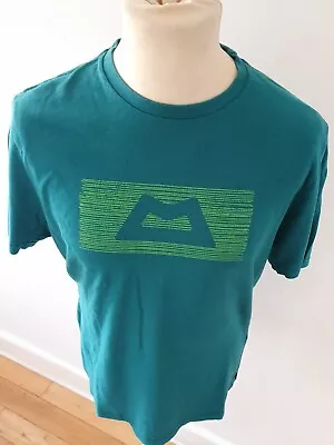 £8 • Buy MOUNTAIN EQUIPMENT KING LINE TEE T-SHIRT MENS MEDIUM GREEN Organic Cotton