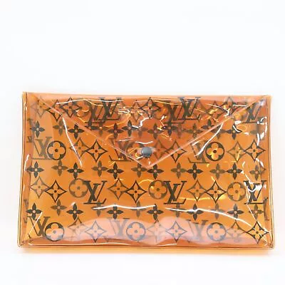 Louis Vuitton Pouch For Swim Monogram Embossed PVC Clear Orange • $219