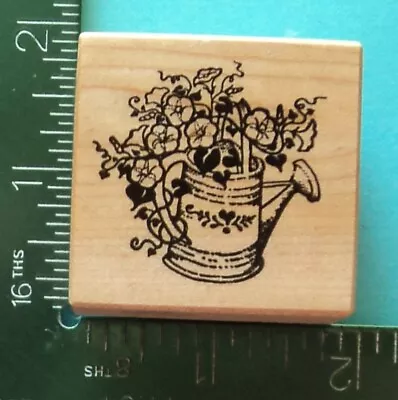 PSX MORNING GLORY FLOWERS IN A WATERING CAN Rubber Stamp D-022 • $4.76