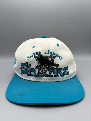 Vintage 90's'~ RARE ~ San Jose Sharks Hat ~ # Apparel~ SNAPBACK~ Made In U.S.A • $39