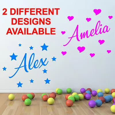 PERSONALISED Name Wall Sticker Boy Girls Kids Custom Vinyl Art Decal Quotes N151 • £3.65