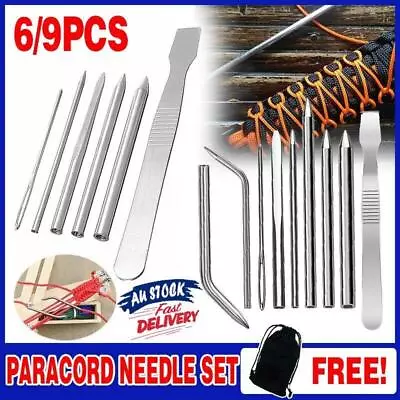 6/9 PCS Stainless Steel Paracord Bracelet Fid Lacing Stitching Needles Tool Set • $8.95