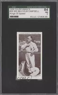 1939 Churchman's Kings Of Speed Tobacco Sir Malcolm Campbell Malcom #36 SGC 84 • $45.10