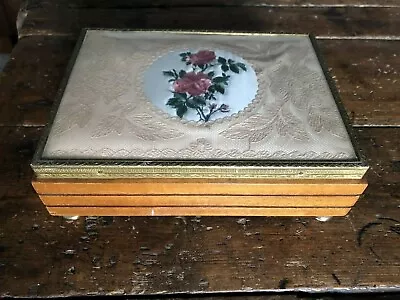 £19.95 • Buy Thorens Switzerland Wooden Musical Jewellery Box Embroidery Top