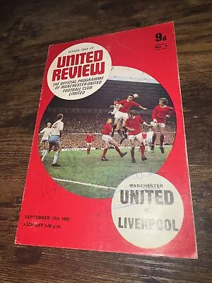 Manchester United VS Liverpool Programme Signed By Bill Shankly & Sir Matt Busby • £0.99