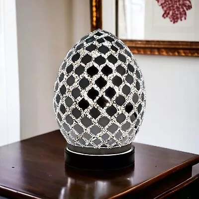 Egg Table Lamp Desk Bedside Mini Mosaic Mirrored  Living Room Study  LM77CM • £24.99