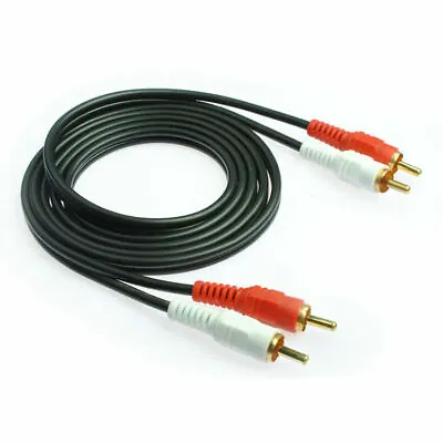 £4.49 • Buy Audio Sound Amplifier Tv Dvd Amp Cable Lead10m 2 Male Phono Plugs To Rca Stereo