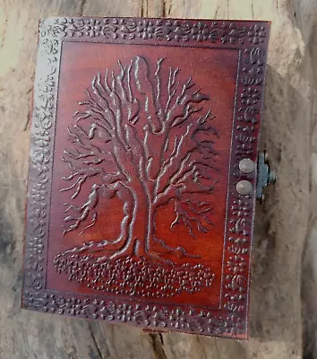 Hand Made Leather Journal Tree Of Life Blank Notebook Book Sketch Pad Gifts • £16.26