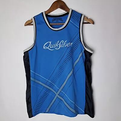 Quiksilver Tank Top Mens Small Blue Jersey Shirt Sleeveless • $27.99