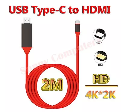 USB-C Type-C To HDMI HDTV TV AV Adapter Cable 4K For Samsung Galaxy Book 12  AU • $26.26