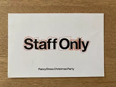 HACIENDA ‘STAFF ONLY’ Christmas Party Invite Original RARE • £15