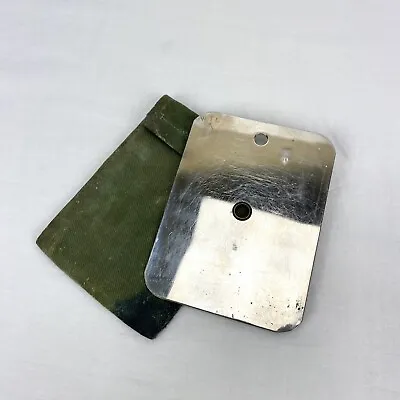 WW2 US Military Army Portland Pocket Signal Mirror W/ Green Carrying Pouch WWII • $27.89