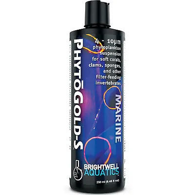 Brightwell Aquatics PhytoGold-S 250mL Phytoplankton For Soft Corals And Clams • £16.38