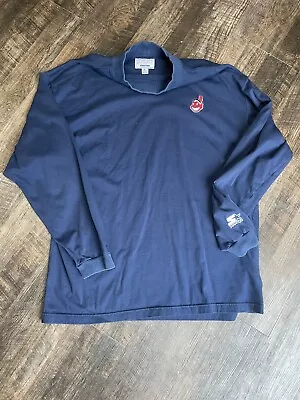 Vintage CLEVELAND INDIANS STARTER MLB Embroidered Long Sleeve  Men's XL • $1