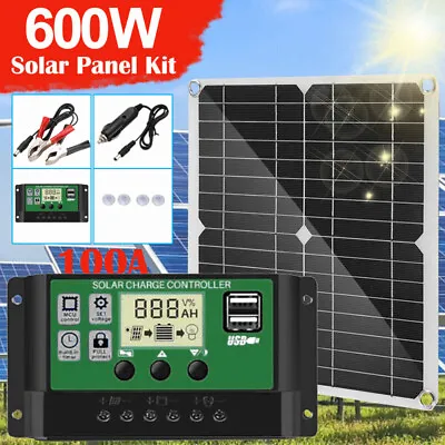 £19.58 • Buy 600W Solar Panel Kit Battery Charger Controller DC For Car Van Caravan Boat UK