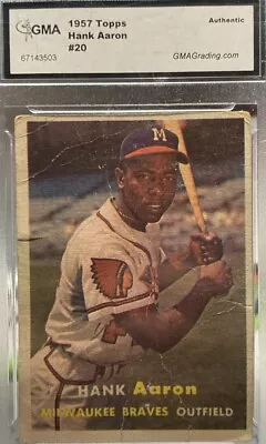 1957 Topps - #20 Hank Aaron. Reverse Negative. Error Card￼.       🔥🔥 • $227.80