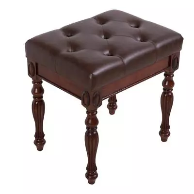 American Solid Wood Vanity Stool Make-Up Chair Dressing Room Padded Seat Brown • $106.26