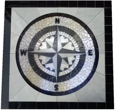 Tile Floor Medallion Marble Mosaic 36”x36” • $739.99