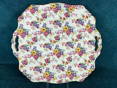 Royal Winton Cotswold Floral Chintz Handled Cookie / Cake Plate • $64.95