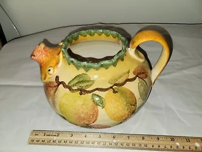 Vintage Italy Handpainted Fat Fish Water Juice 9  Across Pitcher • $12