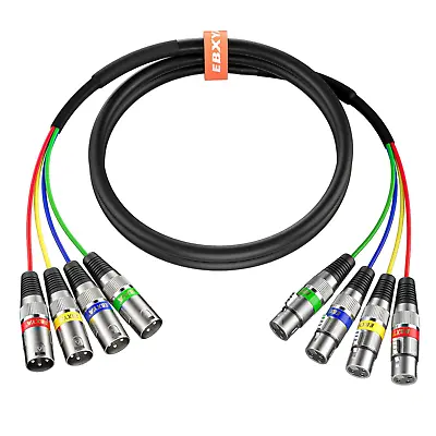 6Ft 4 Channel XLR Snake - Premium XLR Male To XLR Female Snake Cable • $26.05