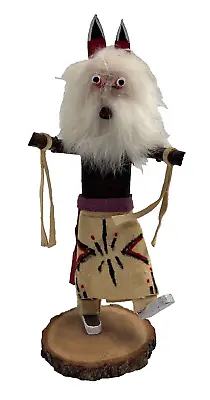 Vintage  Native American Kachina Doll Hand Carved Dancing WOLF 7  Tall • $17.99