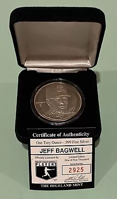 1990 MLB Coin - 1 Troy Oz .999 Fine Silver - Jeff Bagwell  2925/5000 • $54.99