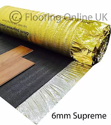 15m2 - 6mm Thick Supreme Sonic Gold - Acoustic Underlay - Wood Or Laminate • £42.50