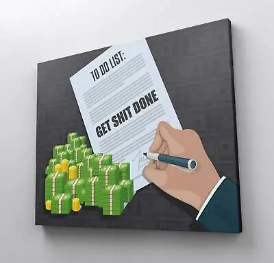  Money Dollar Motivation Wall Art Canvas Print Office Decor Success Entrepreneur • $199.95