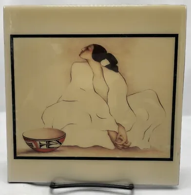 Vintage R.C. Gorman Ceramic Tile Art Wall Hanging New Mexico A.R.T. Co. 8”x8” • $14.90