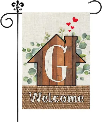 Monogram Letter G Garden Flag Sweet Home Eucalyptuss 12X18 Inch Double Sided For • $10.58