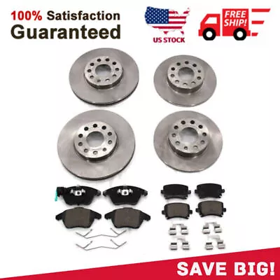 For 05-10 VW Jetta TDI 2.5L 288mm Front + 260mm Rear Brake Rotors + Ceramic Pads • $144.30