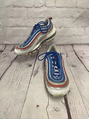 Nike Air Max 97  Red White & Blue Running Shoe Sz 8.5  America Patriot Sneaker • $34.99