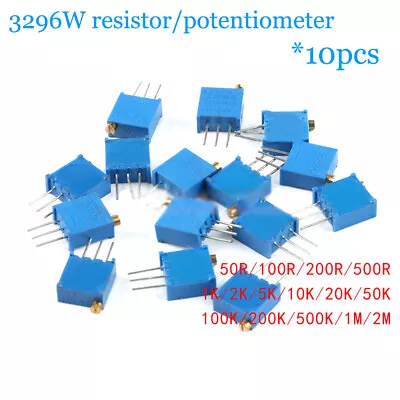 10pcs 3296W Precision Multi-turn Adjustable Potentiometers 1K 2K 5K 10K20K50K-2M • $2.49