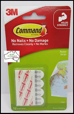 3M Command Poster Strips Hanging & Mounting 17024 12 Strips In Stock • $7.40