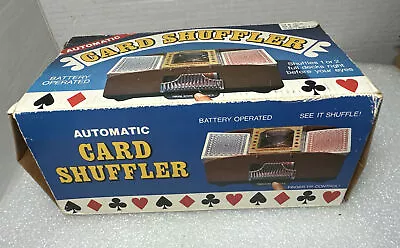 VINTAGE  Automatic CARD SHUFFLER (Battery Operated) Shuffles 1 Or 2 Decks • $3.49