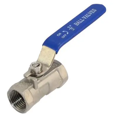 1/2  1/2 Inch NPT Threaded Full Port 1 Piece Ball-Valve Stainless Steel SS 316 • $5.16