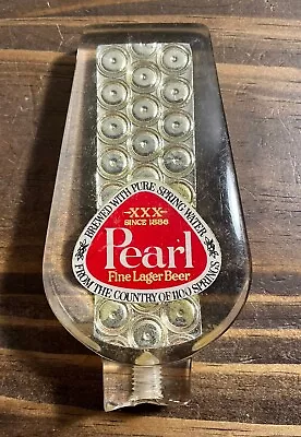 Vintage Pearl Fine Lager Beer Tap Handle Knob Acrylic Logo Red Gold 1886 ~ RARE • $16.99