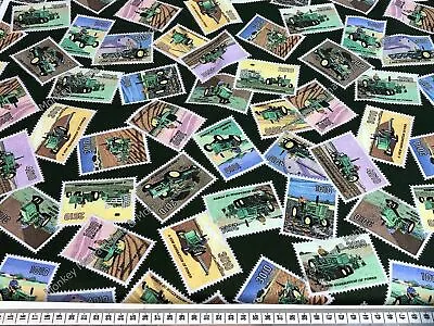 JD72 John Deere Vintage John Deere Stamps Green Woven Cotton • $11.55
