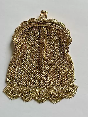 Vintage Small Gold Mesh Coin Purse  3.75  X 3  Great Condition • $12