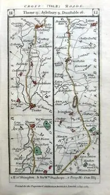 BUCKINGHAMSHIRE BEDFORD CAMBRIDGE HERTFORD BY PATERSON C1785 GENUINE ANTIQUE MAP • £14.99