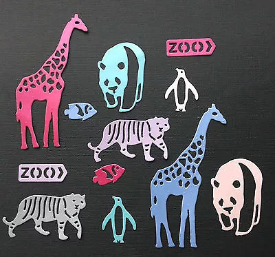 Zoo Animals Die Cuts - Assorted Colours In Sets Of 12 • £2.25