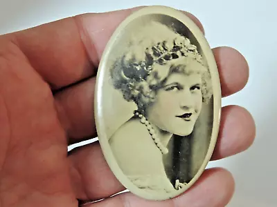 Vintage Victorian Pretty Lady Oval Pocket Mirror Pinup Broadway Burlesque • $19.50