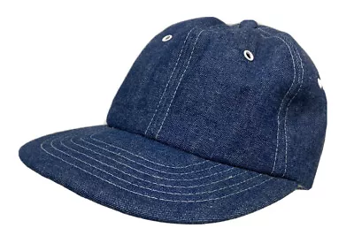 Vintage Blank Denim Foam SnapBack Hat Size S-M Cardinal Cap & Jacket Co. • $14.95